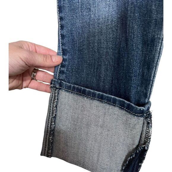 Kut from the Kloth Jeans Women's Size 2 Cameron Cuffed Straight-Leg Ankle Blue - Picture 3 of 14